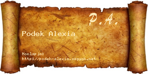 Podek Alexia névjegykártya